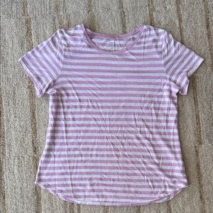 Old Navy Pink and White Striped T-Shirt